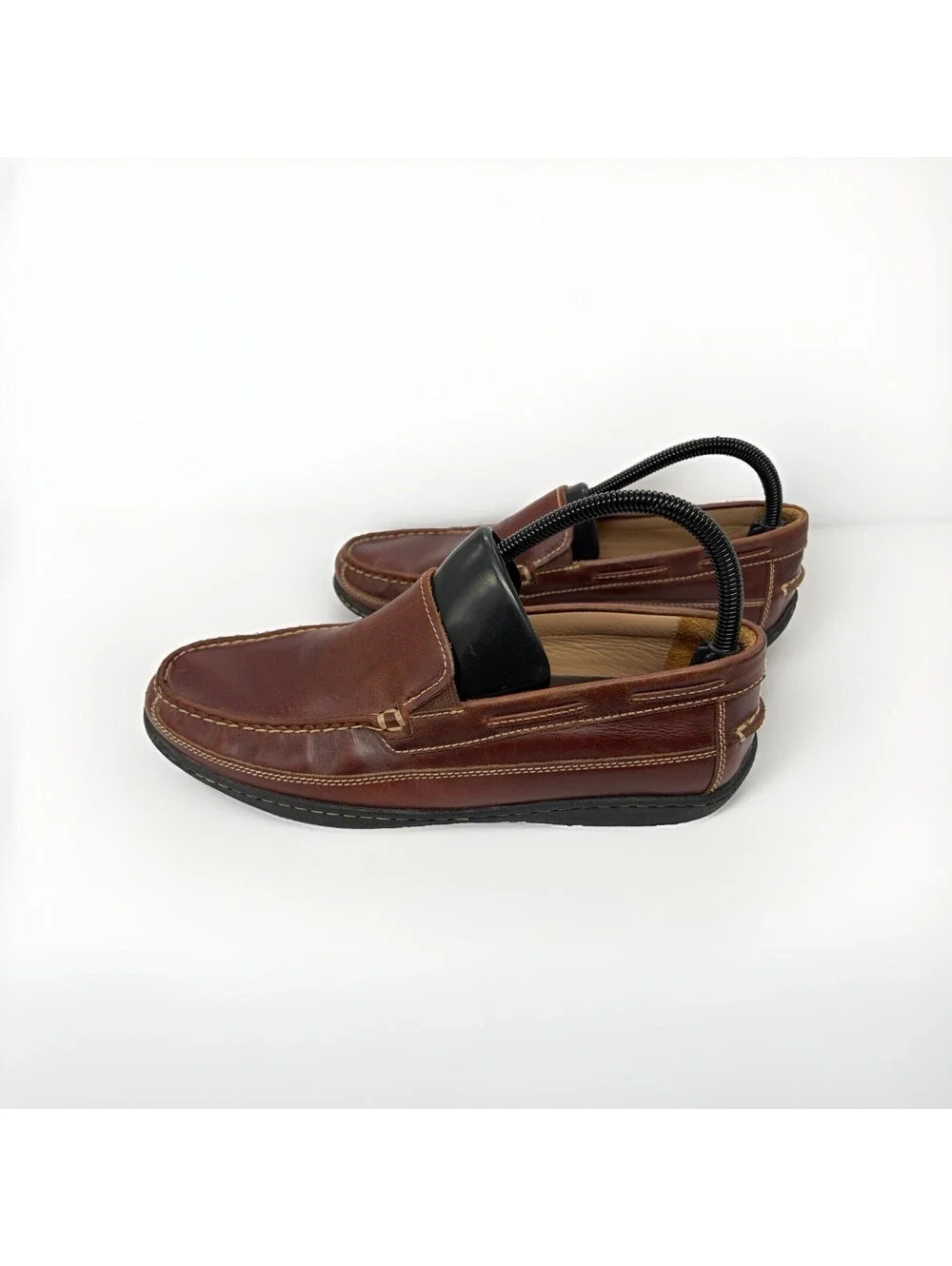 Johnston & Murphy Sheepskin Leather Loafers Mens Size 9M Brown Slip On Shoes